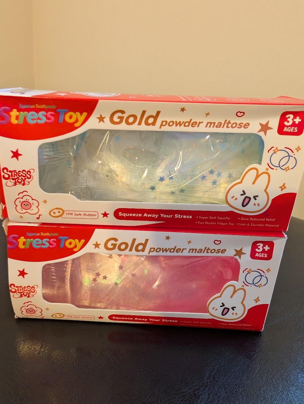 Toothpaste Sugar Kids Squishy - Blue and Pink- 2 Piece Bundle